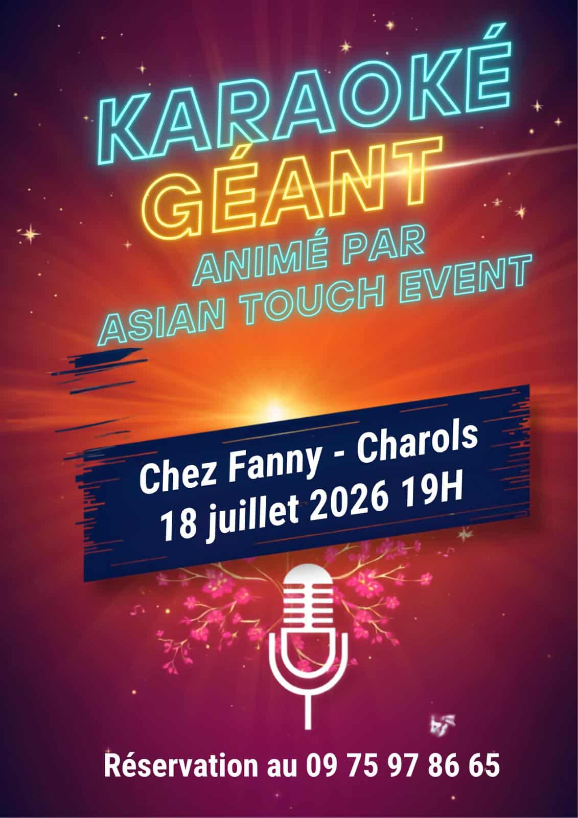 Affiche karaoké géant chez Fanny à Charols